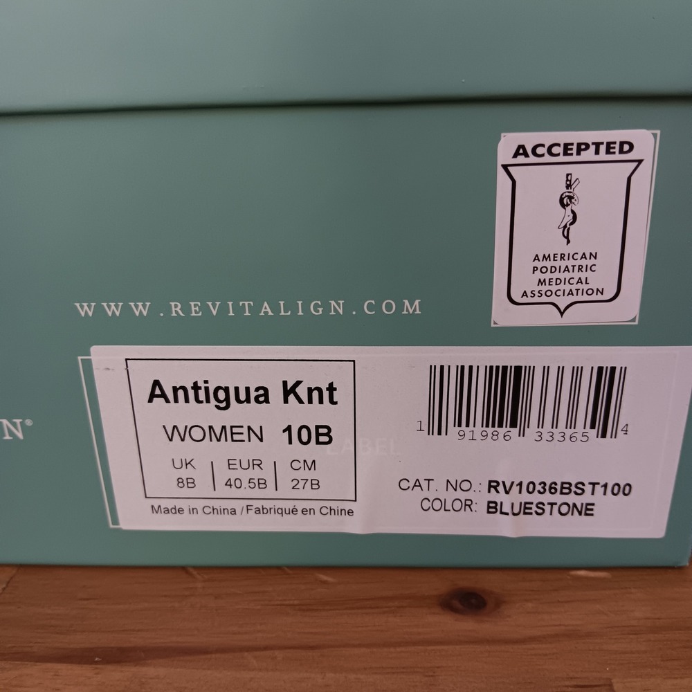 Revitalign Antigua Knit Slip On Women 10B Blue Orthotic Knit Loafers NWB - Picture 3 of 9